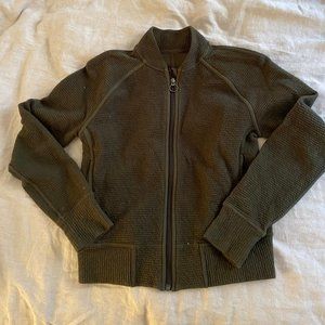Olive Green Ribbed Lululemon Zip Up